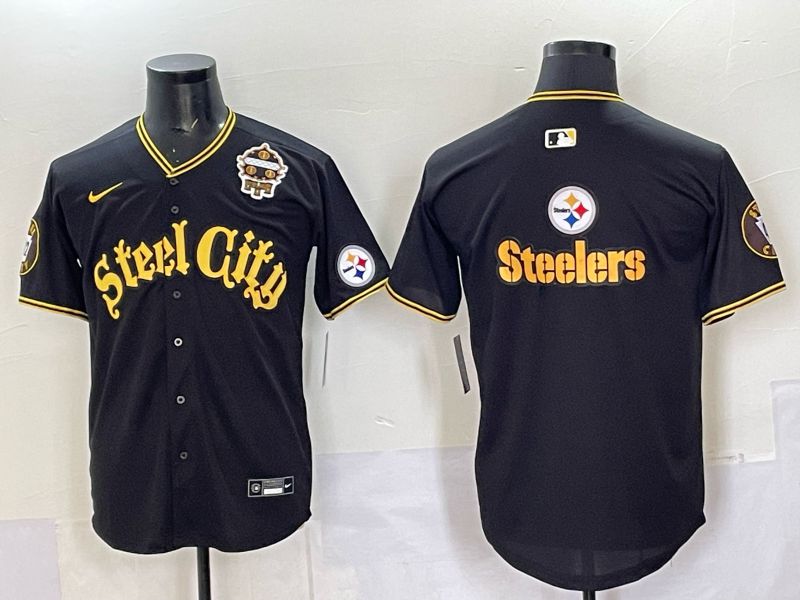 Men 2025 Nike Pittsburgh Steelers Blank Black Limited NFL Jersey style 0065->dallas cowboys->NFL Jersey